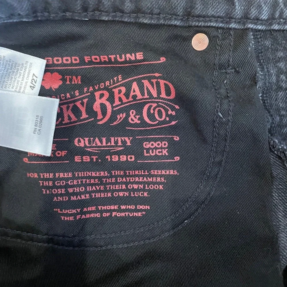 Lucky Brand Lucky Legend Jeans‎ Womens 4/27 Black Cotton 90s Loose Stud Western